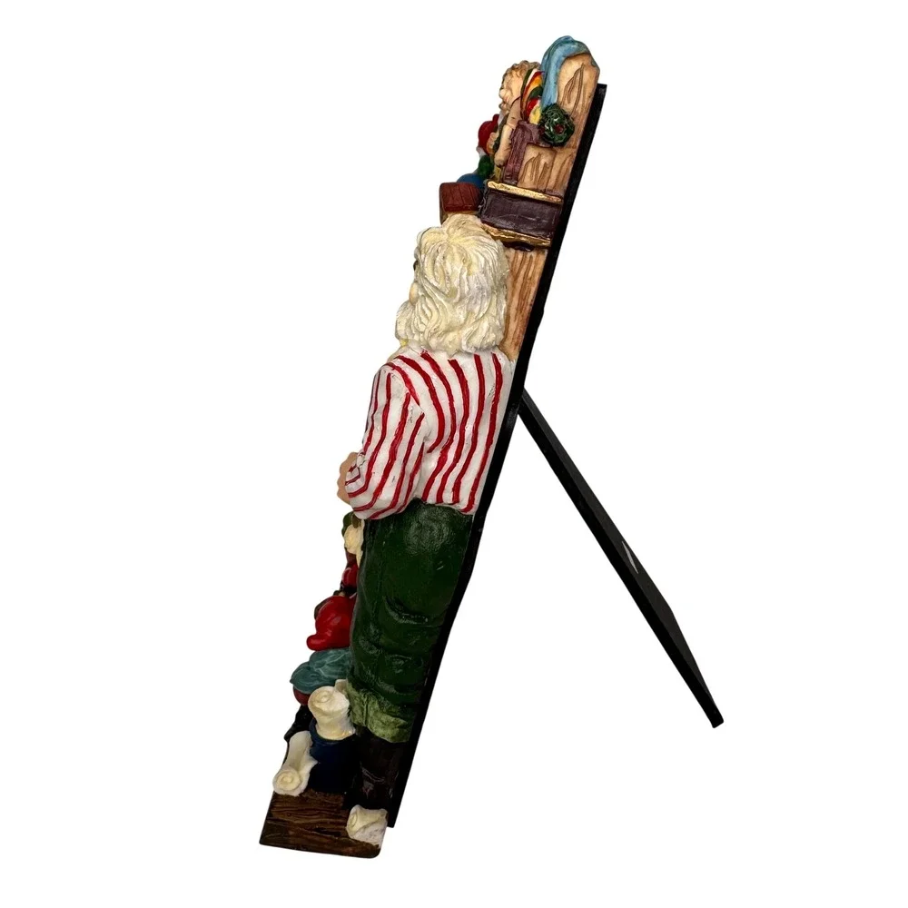Santa Claus Workshop Gnomes Elves 3D Resin Christmas Picture Frame 3.5x5 Photo